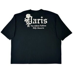 Willy Chavarria x Adidas Black "Paris" Oversized Graphic Print T-Shirt Tee sz M